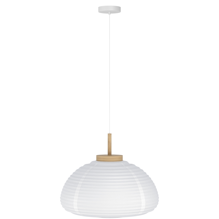 Eglo - Підвісна люстра на тросі 1xE27/40W/230V, діаметр 40 см, біла/бежева