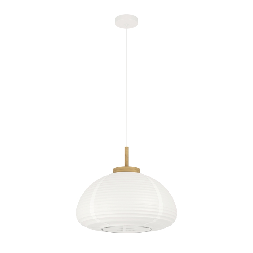 Eglo - Подвесная люстра на тросе, 1xE27/40W/230V, диаметр 55 см, белая/бежевая
