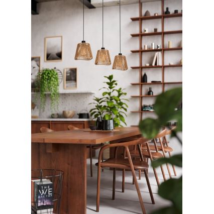 Eglo - Підвісна люстра 3xE27/60W/230V коричневий