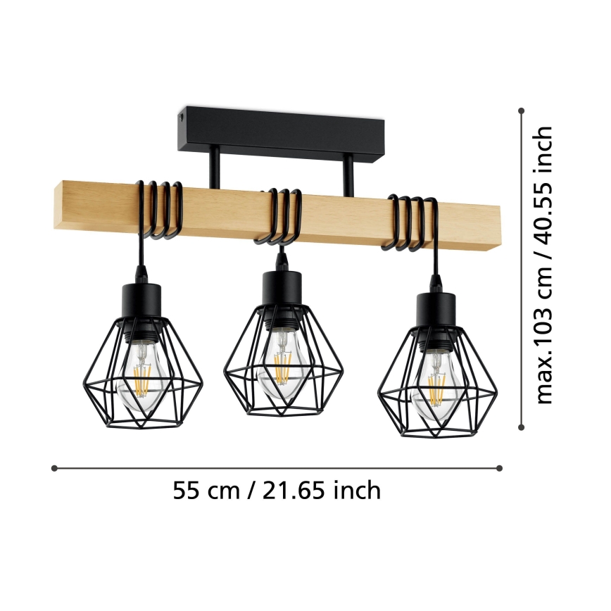 Eglo - Пристельова люстра TOWNSHEND 3xE27/60W/230V - FSC сертифіковано