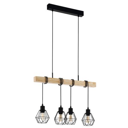 Eglo - Подвесная люстра TOWNSHEND 4xE27/60W/230V - сертифицировано FSC