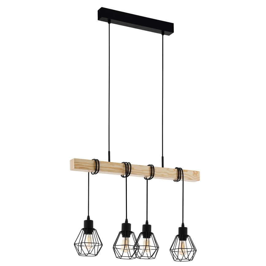 Eglo - Подвесная люстра TOWNSHEND 4xE27/60W/230V - сертифицировано FSC