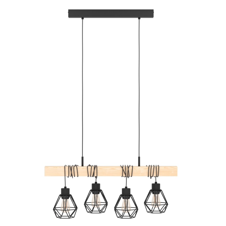 Eglo - Подвесная люстра TOWNSHEND 4xE27/60W/230V - сертифицировано FSC