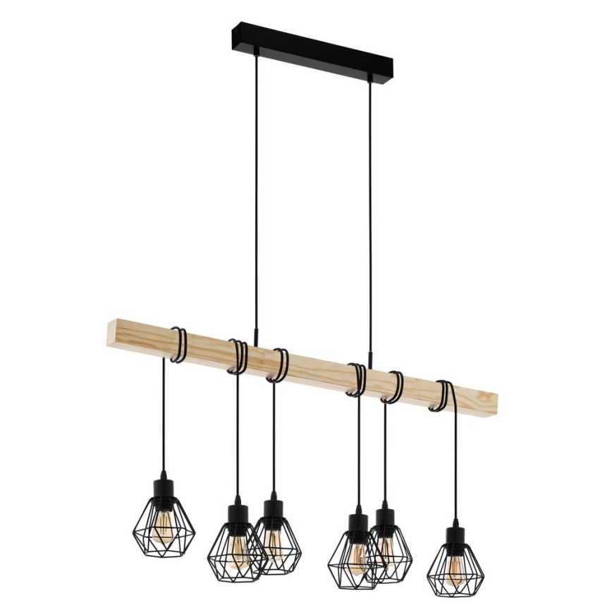 Eglo - Підвісна люстра TOWNSHEND 6xE27/60W/230V - FSC сертифіковано