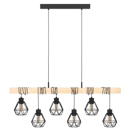 Eglo - Підвісна люстра TOWNSHEND 6xE27/60W/230V - FSC сертифіковано