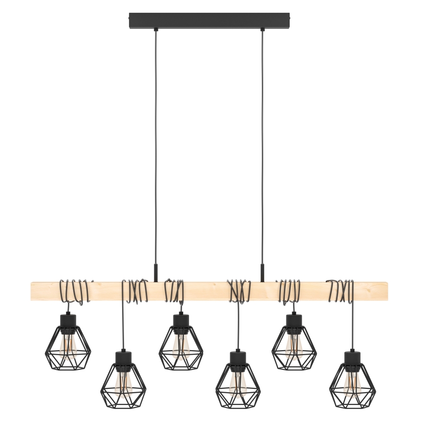 Eglo - Підвісна люстра TOWNSHEND 6xE27/60W/230V - FSC сертифіковано