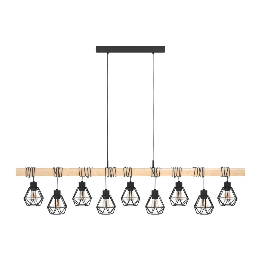 Eglo - Підвісна люстра TOWNSHEND 9xE27/60W/230V - FSC сертифіковано