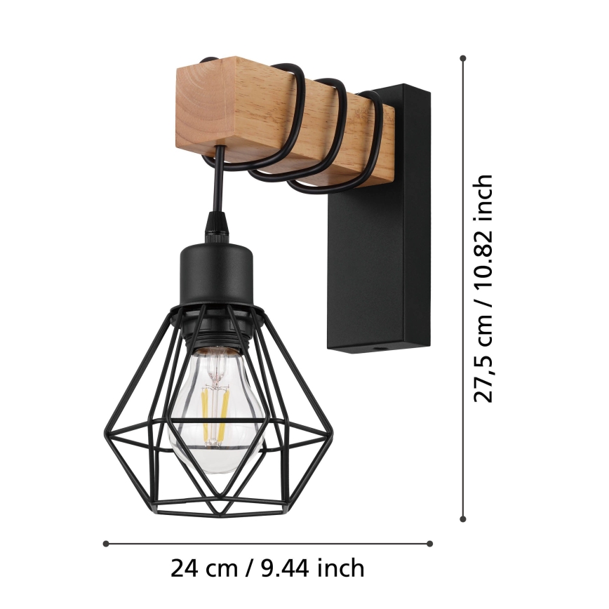Eglo - Настінний світильник TOWNSHEND 1xE27/60W/230V - FSC сертифіковано