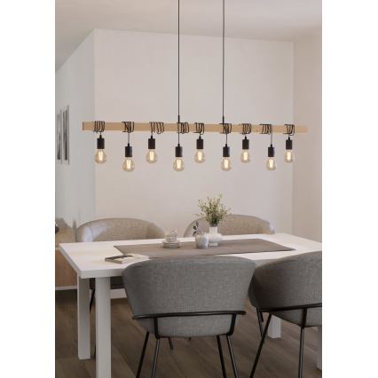 Eglo - Подвесная люстра TOWNSHEND 9xE27/60W/230V - сертифицировано FSC