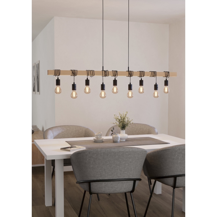 Eglo - Подвесная люстра TOWNSHEND 9xE27/60W/230V - сертифицировано FSC