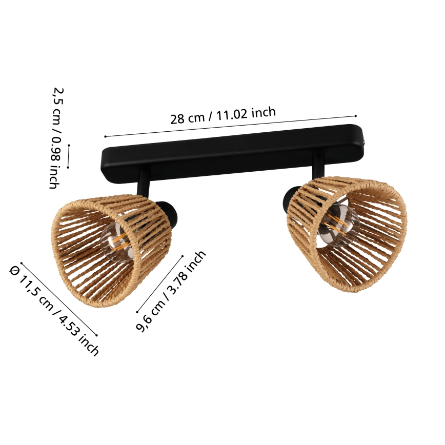 Eglo - Точковий світильник 2xE14/10W/230V чорний/бежевий