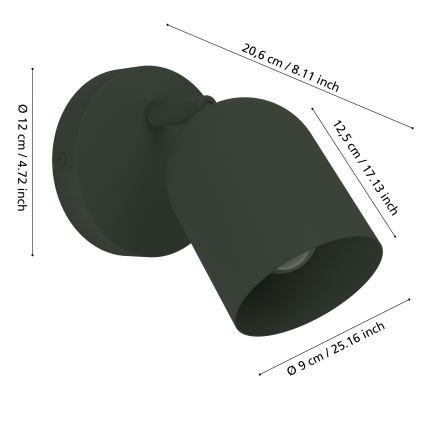 Eglo - Настінний точковий світильник 1xE14/40W/230V зелений