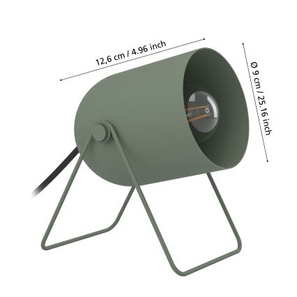 Eglo - Настольная лампа 1xE14/8W/230V зелёная