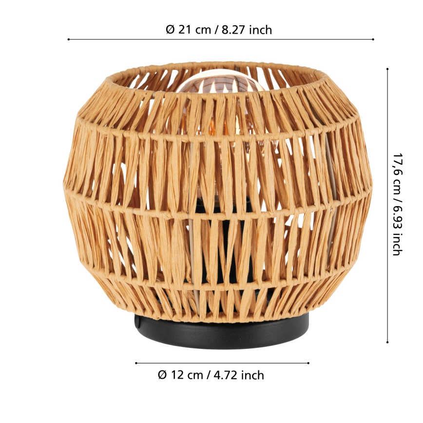 Eglo - Настольная лампа 1xE27/40W/230V коричневая