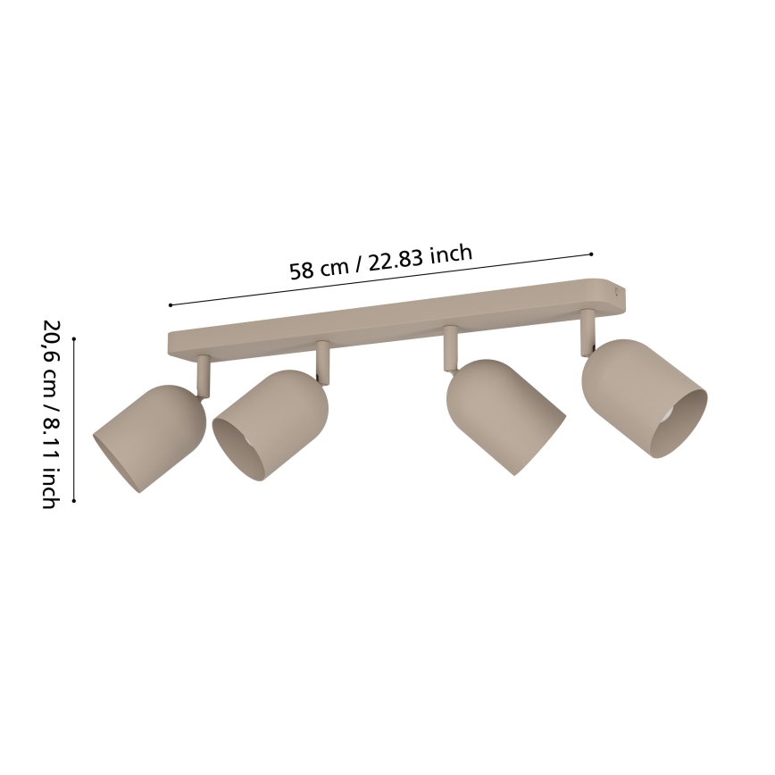 Eglo - Точковий світильник 4xE14/40W/230V бежевий