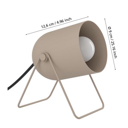 Eglo - Настільна лампа 1xE14/8W/230V бежева