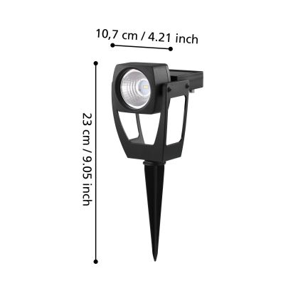 Eglo 48719 - LED Прожектор на сонячній батареї SOLAR 1xLED/0,1W/3,2V IP44