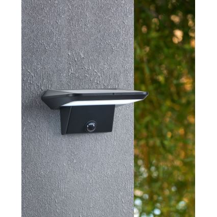 Eglo - Светодиодный настенный светильник на солнечной батарее с датчиком LED/20W/3,7V IP44