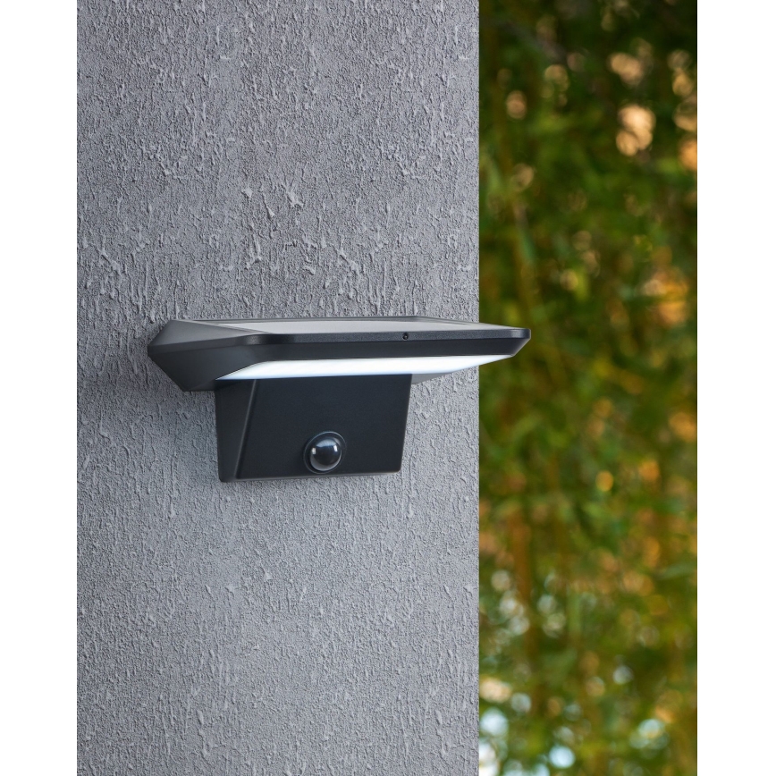 Eglo - Светодиодный настенный светильник на солнечной батарее с датчиком LED/20W/3,7V IP44
