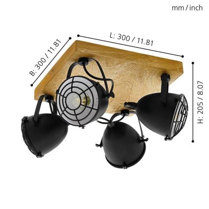 Eglo 49079 - Точечный светильник GATEBECK 4xE14/40W/230V