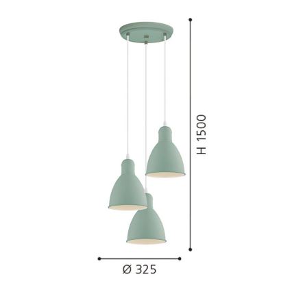 EGLO 49095 - Подвесная люстра PRIDDY-P 3xE27/60W/230V
