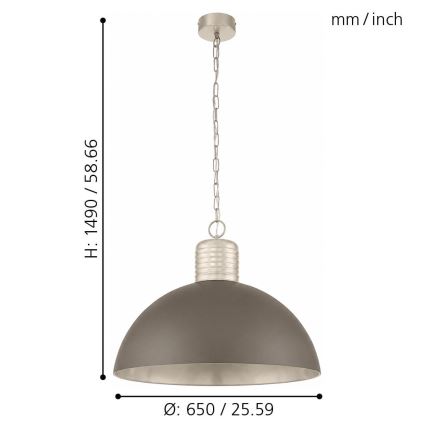 Eglo 49107 - Люстра на цепи COLDRIDGE 1xE27/60W/230V