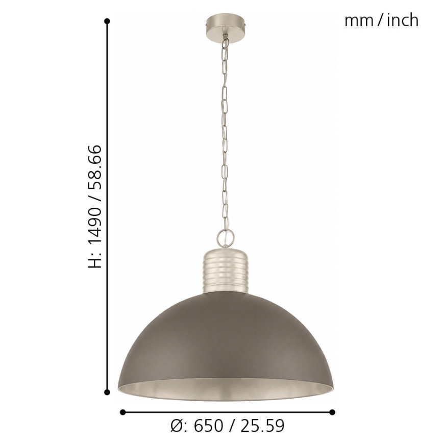 Eglo 49107 - Люстра на ланцюжку COLDRIDGE 1xE27/60W/230V