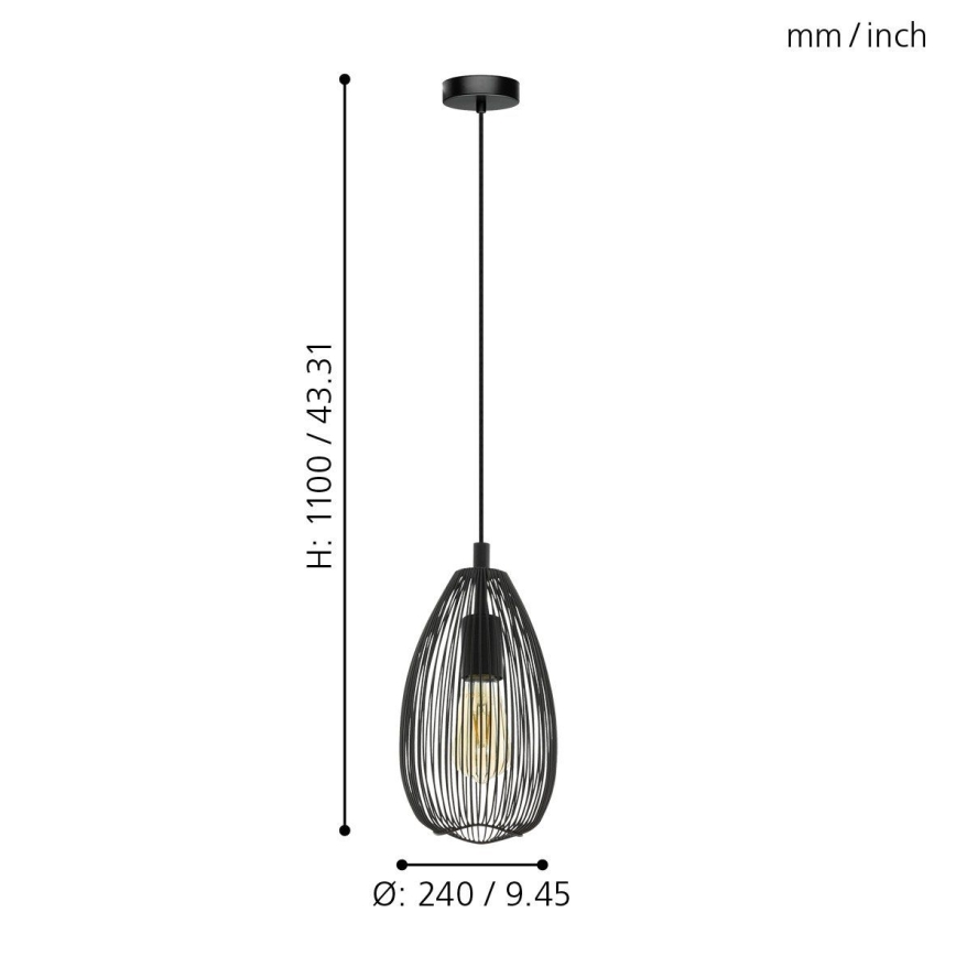 Eglo - Підвісна люстра 1xE27/60W/230V