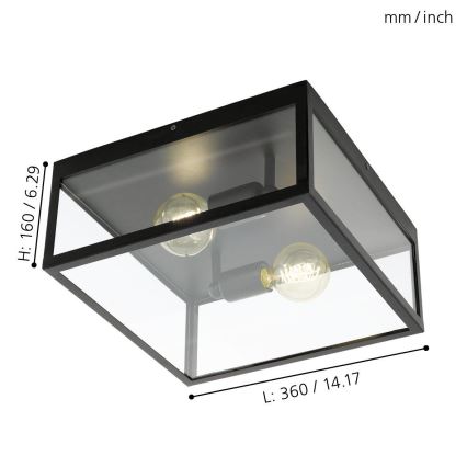 Eglo - Потолочный светильник 2xE27/60W/230V