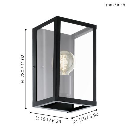 Eglo - Настенный светильник 1xE27/60W/230V