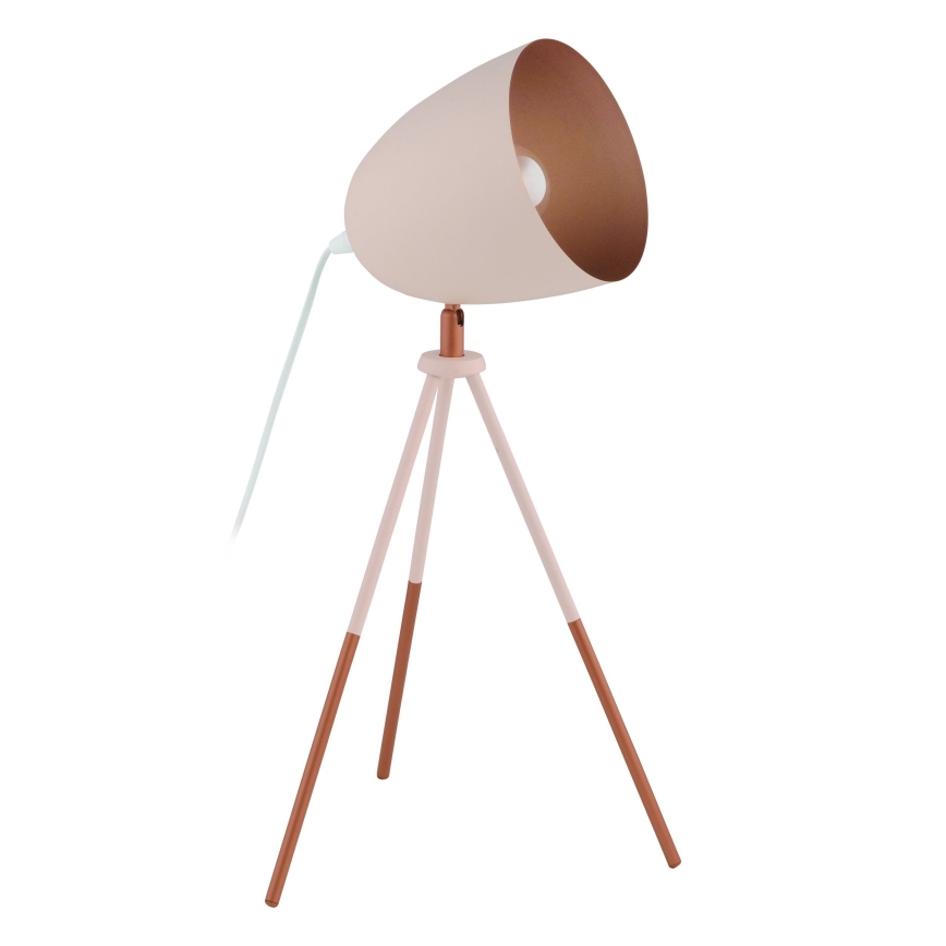 Eglo 49727 - Настільна лампа CHESTER 1xE27/60W/230V біла/мідна