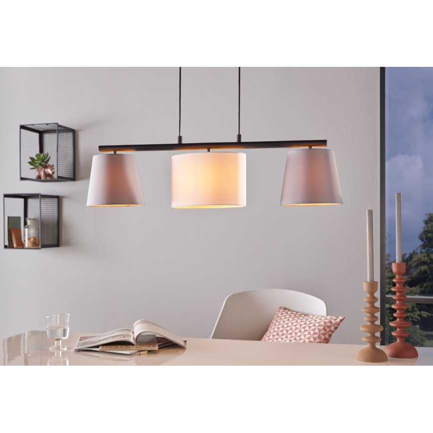 Eglo 55207 - подвесная светодиодная люстра на тросе ALMEIDA 3xE14/25W/230V серая