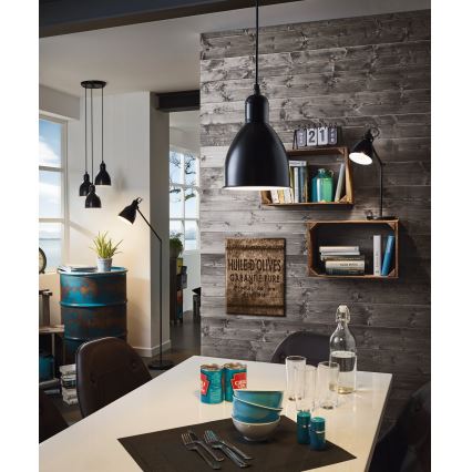 Eglo 55243 - Подвесной светильник на шнуре PRIDDY 1xE27/60W/230V черный