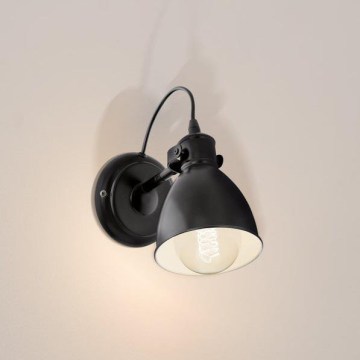 Eglo 55261 - Настінний світильник PRIDDY 1xE27/40W/230V чорний
