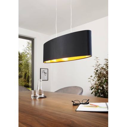 Eglo 55266 - Подвесная люстра MASERLO 2xE27/60W/230V черный