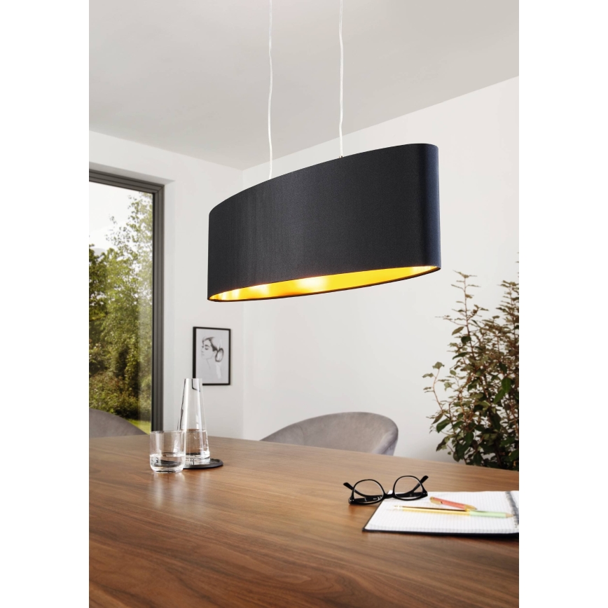 Eglo 55266 - Подвесная люстра MASERLO 2xE27/60W/230V черный
