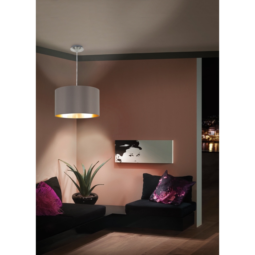 Eglo 55269 - Подвесная люстра MASERLO 1xE27/60W/230V коричневый