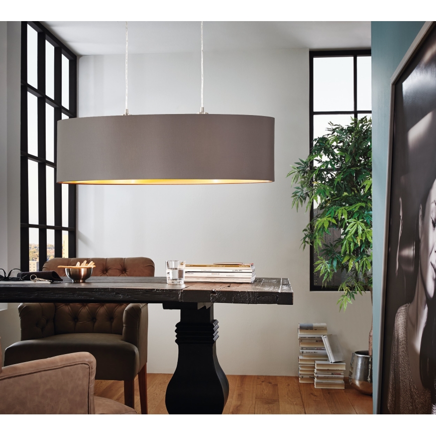 Eglo 55271 - Підвісна люстра MASERLO 2xE27/60W/230V коричневий