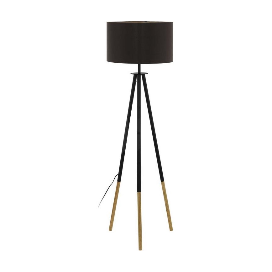 Eglo 55291 - Торшер BIDFORD 1xE27/60W/230V черный/коричневый