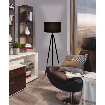 Eglo 55291 - Торшер BIDFORD 1xE27/60W/230V чорний/коричневий