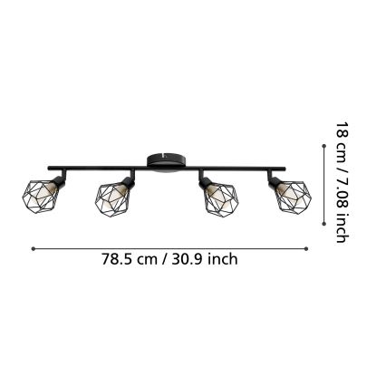 Eglo 55301 - LED точечный светильник ZAPATA 4xG9/3W/230V чёрный