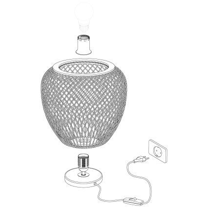 Eglo 55699 - Настільна лампа DEMBLEBY 1xE27/40W/230V бежева