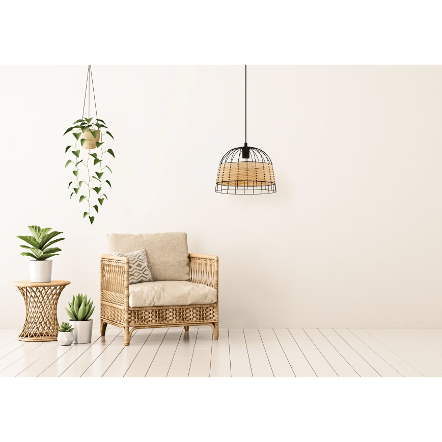 Eglo 55709 - Подвесная люстра ANWICK 1xE27/40W/230V ротанг