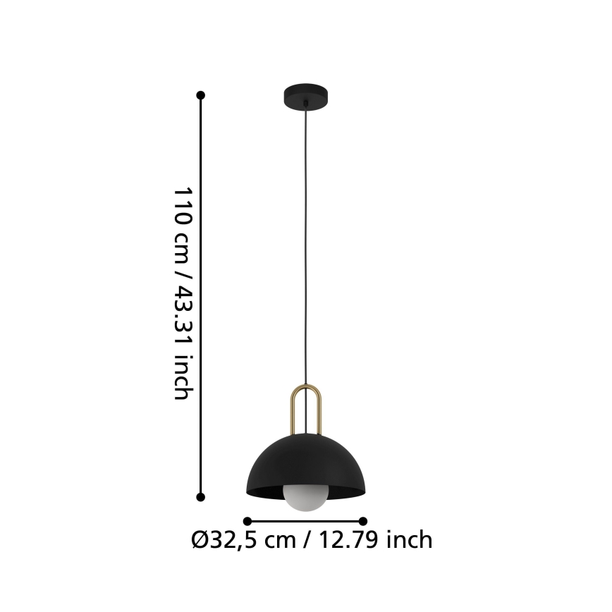 Eglo 56459 - Люстра на тросе CALMANERA 1xE27/40W/230V черный
