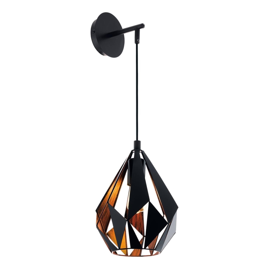 Eglo 62836 - Настінний світильник CARLTON PRO 1xE27/60W/230V чорний
