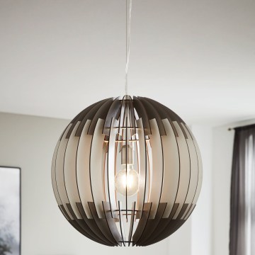Eglo 63256 - Подвесной светильник на тросе OLMERO PRO 1xE27/60W/230V, Ø 40 см, серый/белый