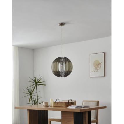 Eglo 63256 - Подвесной светильник на тросе OLMERO PRO 1xE27/60W/230V, Ø 40 см, серый/белый