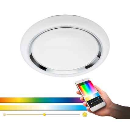 Eglo 64529 - Стельовий RGBW-світильник з регулюванням яскравості CAPASSO-C LED/17W/230V білий