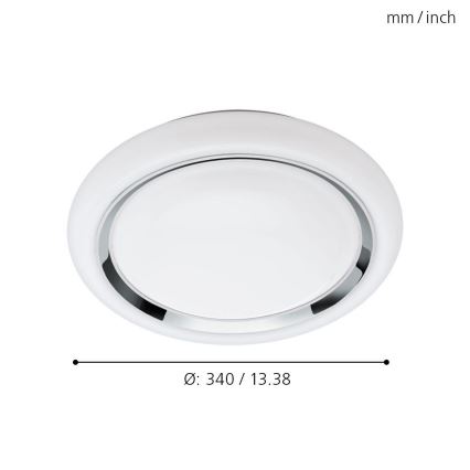 Eglo 64529 - Стельовий RGBW-світильник з регулюванням яскравості CAPASSO-C LED/17W/230V білий