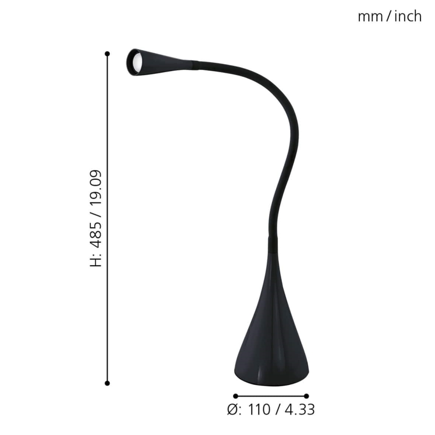 Eglo 64975 - Светодиодная гибкая настольная лампа с регулированием яркости SNAPORA PRO LED/3,5W/230V 3000K черный